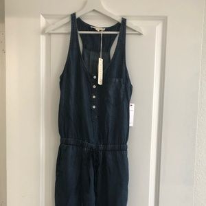 Dark wash denim jumpsuit